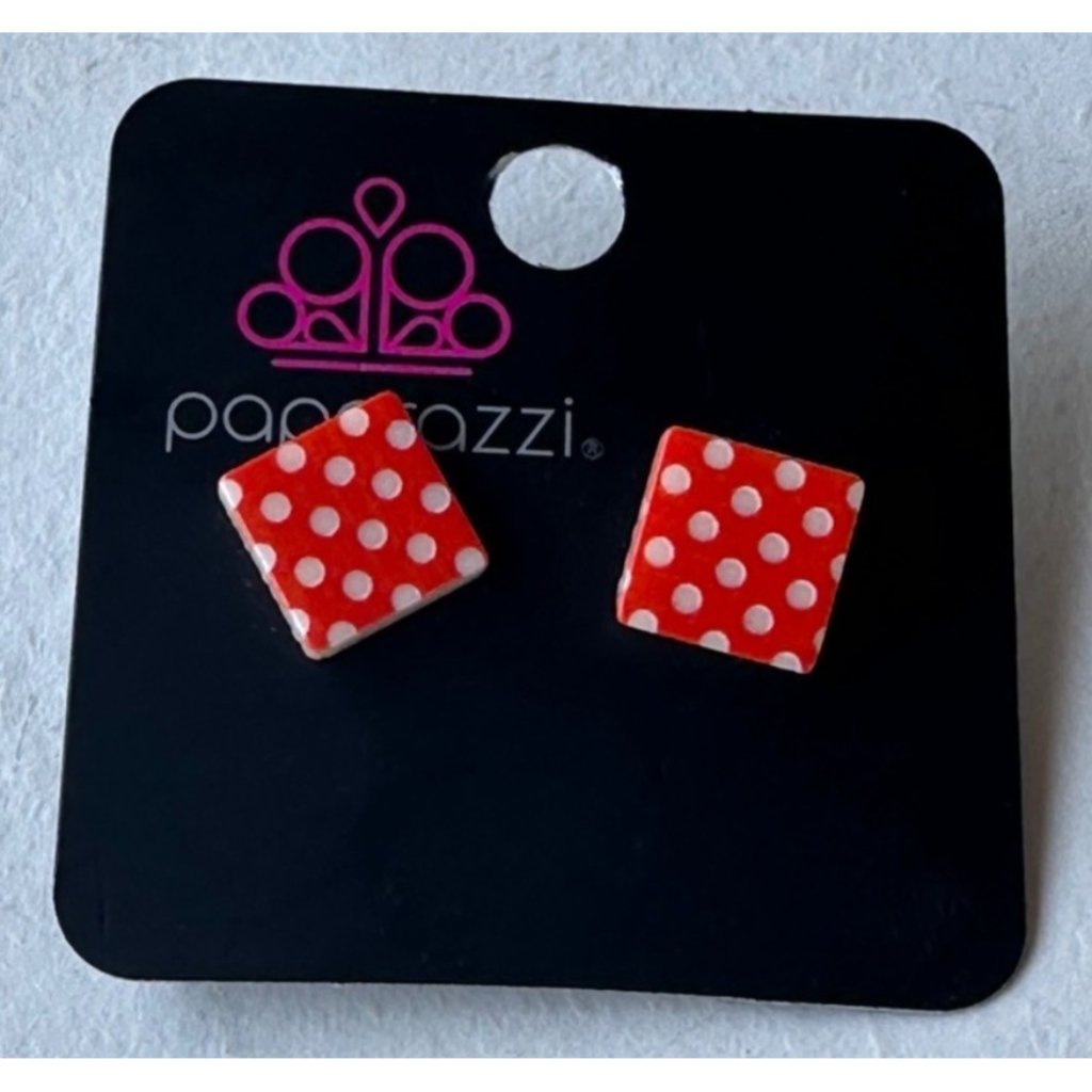 Paparazzi Accessories Red & White Polka Dot Fashion Earrings (New)